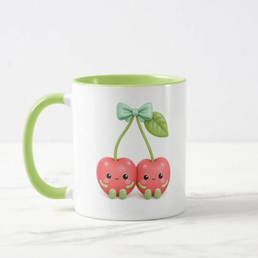 Cute Kawaii Kersen Koppel Koffiemok Mok (Links)