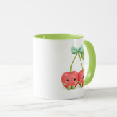 Cute Kawaii Kersen Koppel Koffiemok Mok (Voorkant rechts)