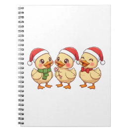 Cute Kawaii Kerst Eenden | Feestelijke Feestdagen Notitieboek