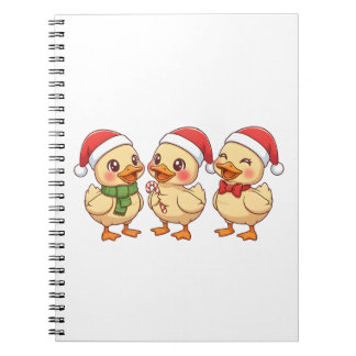 Cute Kawaii Kerst Eenden | Feestelijke Feestdagen Notitieboek