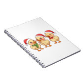 Cute Kawaii Kerst Eenden | Festieve Feestdagen Notitieboek (Rechterzijde)