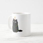 Cute Kawaii-kerstkat Koffiemok (Voorkant links)