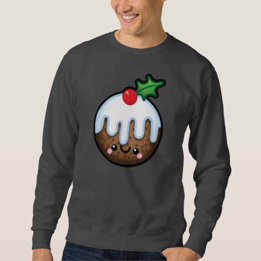 Cute Kawaii Kerstmis Pudding Mannen Jumper Trui (Voorkant)