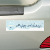 Cute Kawaii Kerstmis Snowflake cupcake Bumpersticker (Op auto)