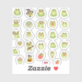 Cute Kawaii Kikker Sticker Pack (Vel)