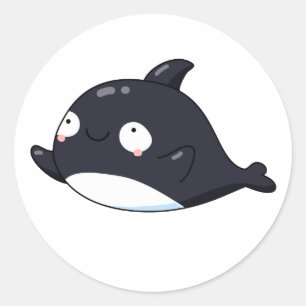 Cute Kawaii Killer Whale Ronde Sticker