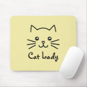 Cute Kawaii Kitten Cat Face Cat Lover Minimalist Muismat (Met muis)