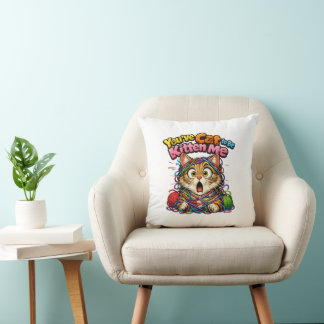 Cute Kawaii Kitten Cat Throw Pillow Kussen