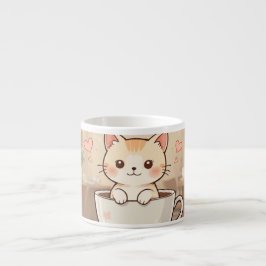 Cute Kawaii Kitten Coffee Mug | Adorable Cat Lover Espresso Kop