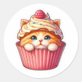 Cute Kawaii Kitten Cupcake Zoete Dessert Sticker ✨ (Voorkant)