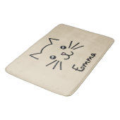 Cute Kawaii Kitten Kat Face met roze hartslag Badmat (Gekanteld)