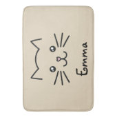 Cute Kawaii Kitten Kat Face met roze hartslag Badmat (Voorkant Verticaal)