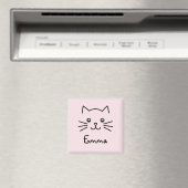 Cute Kawaii Kitten Kat Face met roze hartslag Magneet (Insitu (Vaatwasser))