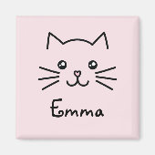 Cute Kawaii Kitten Kat Face met roze hartslag Magneet (Voorkant)
