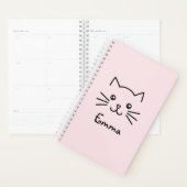 Cute Kawaii Kitten Kat Face met roze hartslag Planner (Display)
