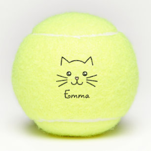 Cute Kawaii Kitten Kat Face met roze hartslag Tennisballen
