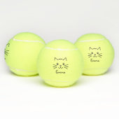 Cute Kawaii Kitten Kat Face met roze hartslag Tennisballen (Multi)