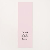 Cute Kawaii Kitten Kat Face met roze hartslag Yogamat (Voorkant)