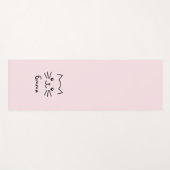 Cute Kawaii Kitten Kat Face met roze hartslag Yogamat (Voorkant (horizontaal))