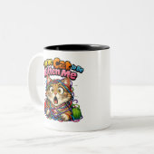 Cute Kawaii Kitten Kat Tweekleurige Mok (Voorkant links)