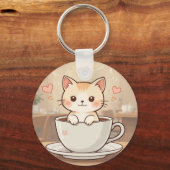 Cute Kawaii Kitten Keychain | keyring-gift idea (Achterkant)