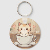 Cute Kawaii Kitten Keychain | keyring-gift idea  (Achterkant)