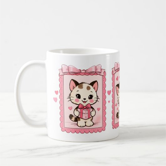 Cute Kawaii Kitten Love Mug Koffiemok (Links)