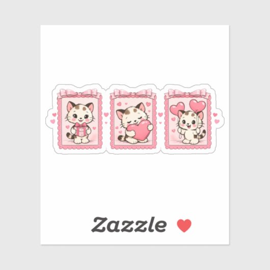 Cute Kawaii Kitten Love Sticker (Vel)