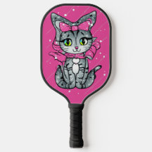 Cute Kawaii Kitten met een glitter roze achtergron