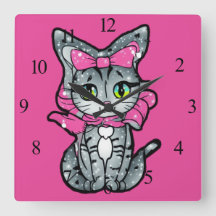 Cute Kawaii Kitten met een glitter roze achtergron