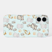 Cute Kawaii Kittens & Paws iphone 16 hoesje (Achterkant horizontaal)