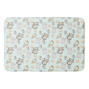 Cute Kawaii Kittens & Paws Patroon Badmat