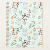 Cute Kawaii Kittens & Paws Patroon Planner (Voorkant)