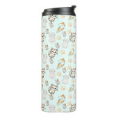 Cute Kawaii Kittens & Poot Patroon Thermische Deks Thermosbeker (Gedraaid links)
