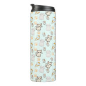 Cute Kawaii Kittens & Poot Patroon Thermische Deks Thermosbeker (Geroteerd rechts)