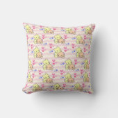 Cute Kawaii Kittens Roze Pastel Decoratie Kussen (Voorkant)
