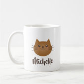 Cute Kawaii Kitty Cat Lover Whimsical Monogram Koffiemok (Links)