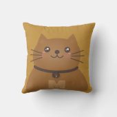 Cute Kawaii Kitty Cat Lover Whimsical Monogram Kussen (Achterkant)