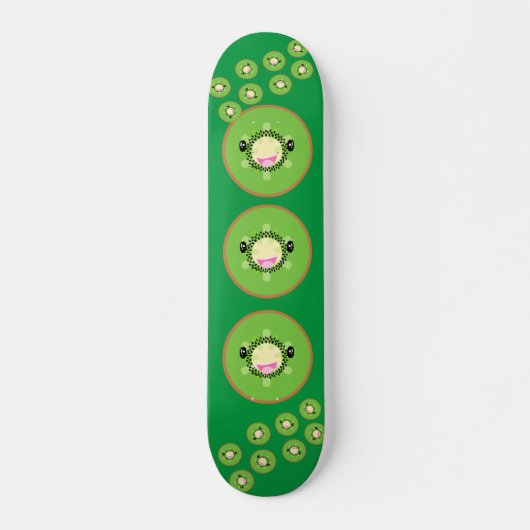 Cute Kawaii Kiwi Fruit Persoonlijk Skateboard (Voorkant)