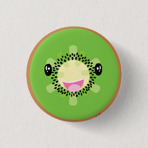Cute Kawaii Kiwi Tropical Fruit Vegan Food Ronde Button 3,2 Cm