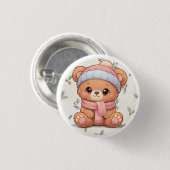 Cute Kawaii Knuffelbeer Winter Knop Ronde Button 3,2 Cm (Voorkant /achterkant)