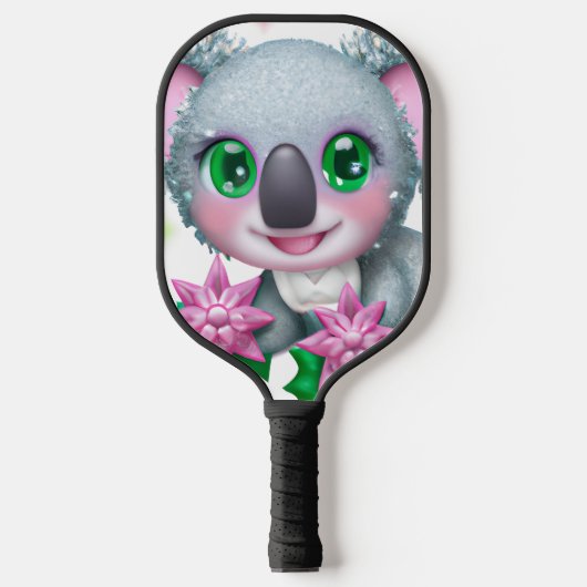 Cute Kawaii Koala Beer met bloemen Pickleball Paddle (Voorkant)