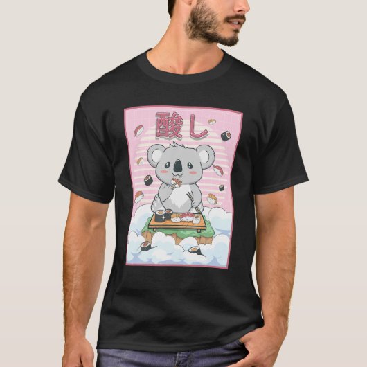 Cute Kawaii Koala Beer Sushi T-shirt (Voorkant)