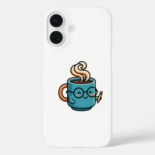 Cute Kawaii Koffiekop Draagt Leesbril Sma Case-Mate iPhone Case (Achterkant)