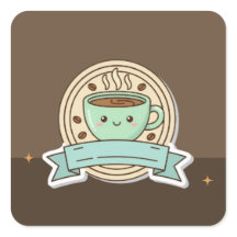 Cute Kawaii Koffiekop Logoontwerp - Bewerkbare Pas