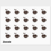 Cute Kawaii Koffiekop Sticker - Eerst Koffie (Vel)