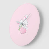 Cute Kawaii Konijn klok - Pastel Roze (Hoek)