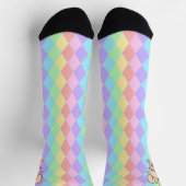 Cute Kawaii Konijn op Pastel Diamanten Sokken (Top)