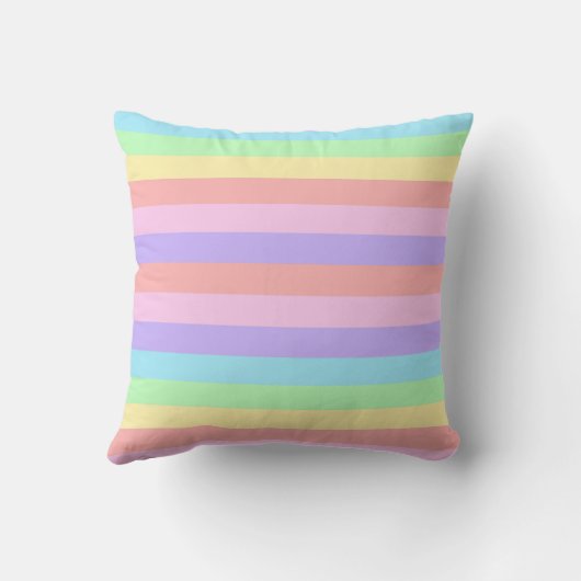 Cute Kawaii Konijn Pastel Gestreepte Kussen (Achterkant)