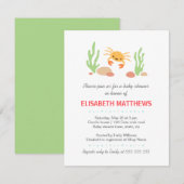 Cute kawaii krab en zeewier neutraal baby shower kaart (Voorkant / Achterkant)